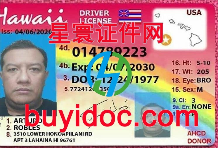 定制美国夏威夷州驾驶证