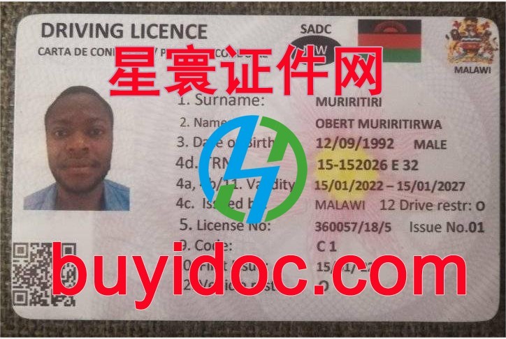 定制马拉维共和国驾驶证